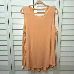 LIVI Crew Neck V-Back Recycled Soft Tank Top Size 18/20 Peach